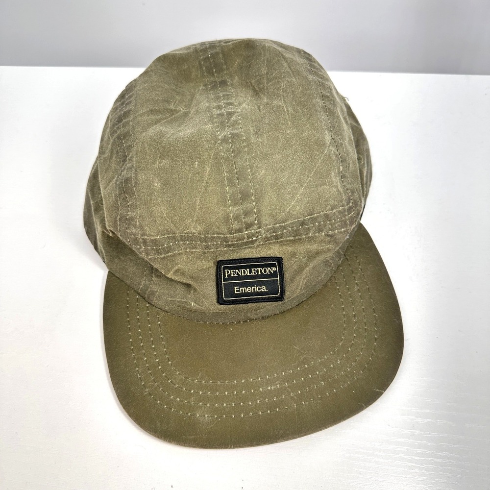 Pendleton x Emerica Waxed Cotton Camp Hat Olive Adjustable Skate Gorpcore